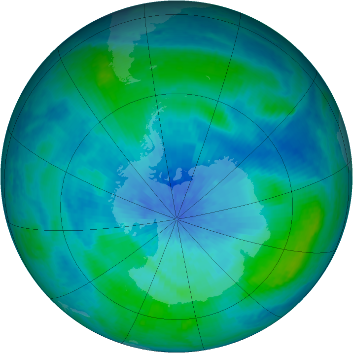 Antarctic ozone map for 27 February 2002